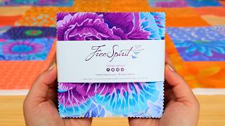 Download Lagu I Made a 1 Hour Quilt Without A Single Cut (No Rotary Cutter. No Scissors) MP3