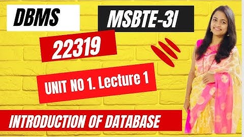 CO3I DMS-22319 Unit No -1 Lecture 01 Database Management System , What is data? Concept of database