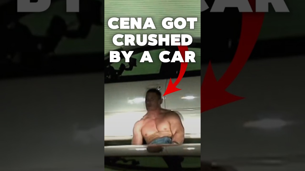When John Cena got CRUSHED by a car #wwe #wrestling #shorts