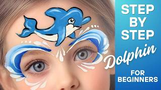 Beautiful Dolphin Face Paint in Under 3 minutes - Step-by-Step Tutorial for beginners