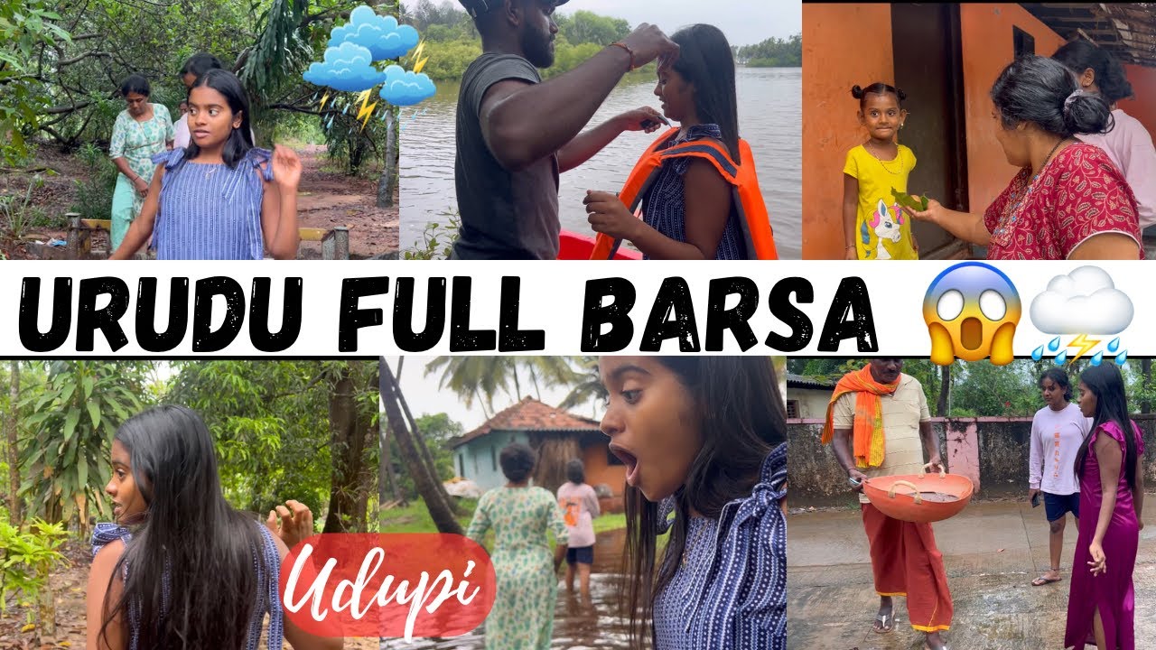 Heavy Rain In Udupi😨Rakshita Tulu Talks #rakshita #tulu #rain #udupi #tulunadu #tulus #tulunad