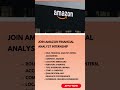 Join Amazon Financial Analyst Internship | Link in Description #internship #shorts