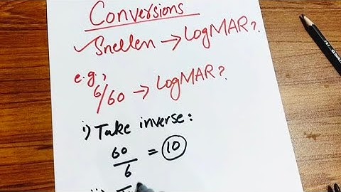 Conversion of snellen visual acuity into LOGMAR acuity