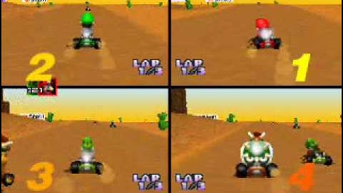 Mario Kart 64 Netplay 150cc VS (4-Players) #2 Part 1