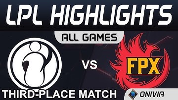 IG vs FPX ALL GAMES Highlights Third Place Match LPL Spring Playoffs 2020 Invictus Gaming vs FunPlus