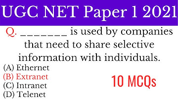 (Mock TEST 70) Information & Communication Technology (ICT) 10 MCQs For NTA UGC NET Paper 1 2021