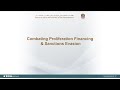 Webinar on combating proliferation financing and sanctions evasion