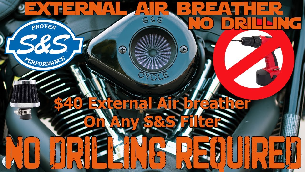 HowTo External Air Breather On Any M8 S&S Air Filter Without Drilling