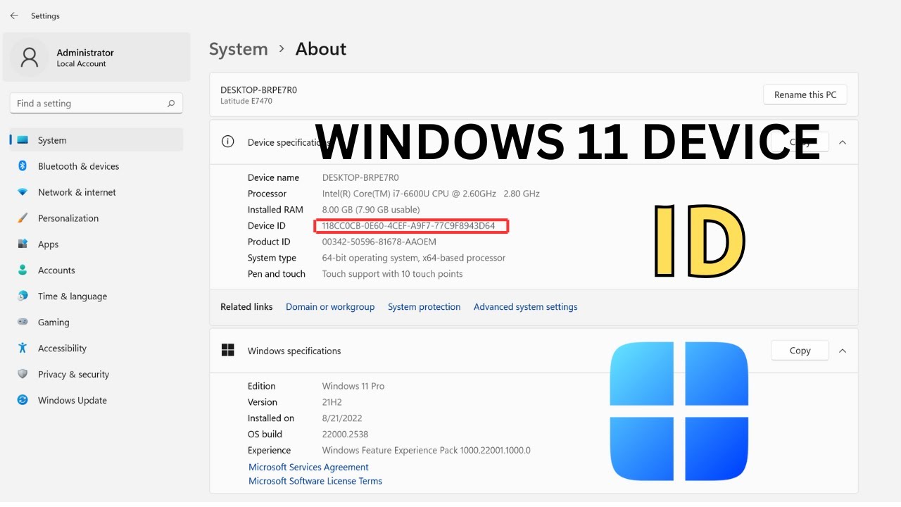 How To Check The Device ID on Windows 11 - YouTube