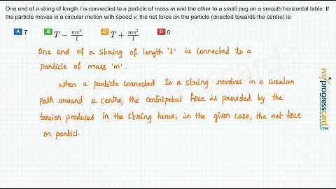 One end of a string of length l is connected to a particle of mass m