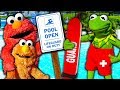 Kermit the Frog Gives Elmo LIFEGUARD Training for our Swimming Pool!