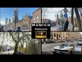 Munich Walking Tour 4K 60 fps- Luxury Cars, Historic City, Amazing Nature, Street Performers