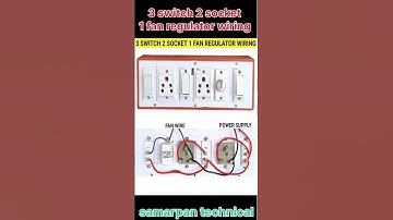 3 switch 2 socket 1 fan regulator wiring #electrical #tecnician