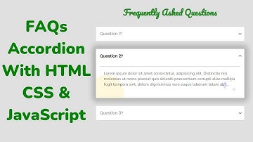 Responsive FAQs Accordion UI Design | HTML CSS & JavaScript