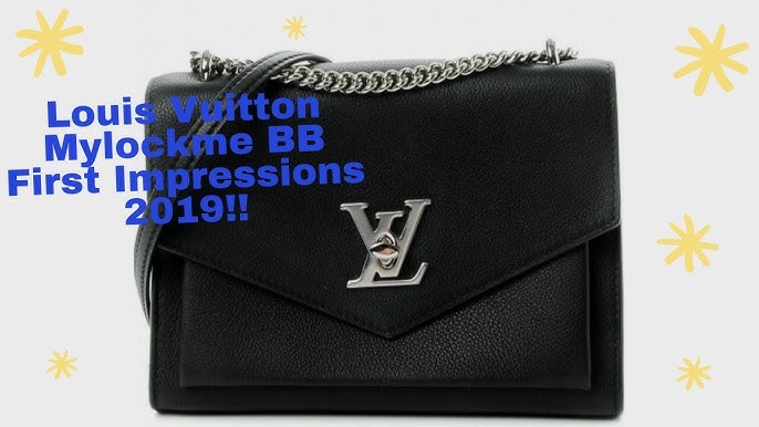 LOUIS VUITTON Soft Calfskin Mylockme Chain Bag BB Marine Rouge