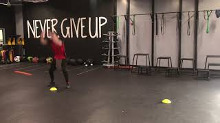 Cone Side Shuffle Vertical Jump