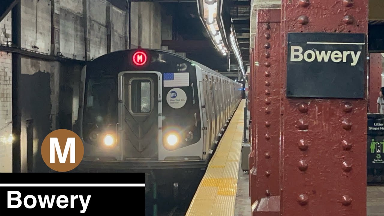 Brown R Train BMT Nassau St Line: Brown (M) Train Action @Bowery - YouTube