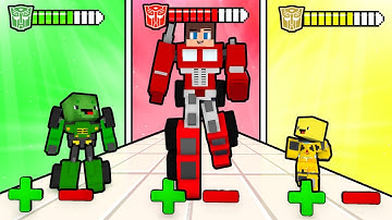 JJ vs Mikey vs Bananakid  GIANT RUSH TRANSFORMERS GAME - Maizen Minecraft Animation