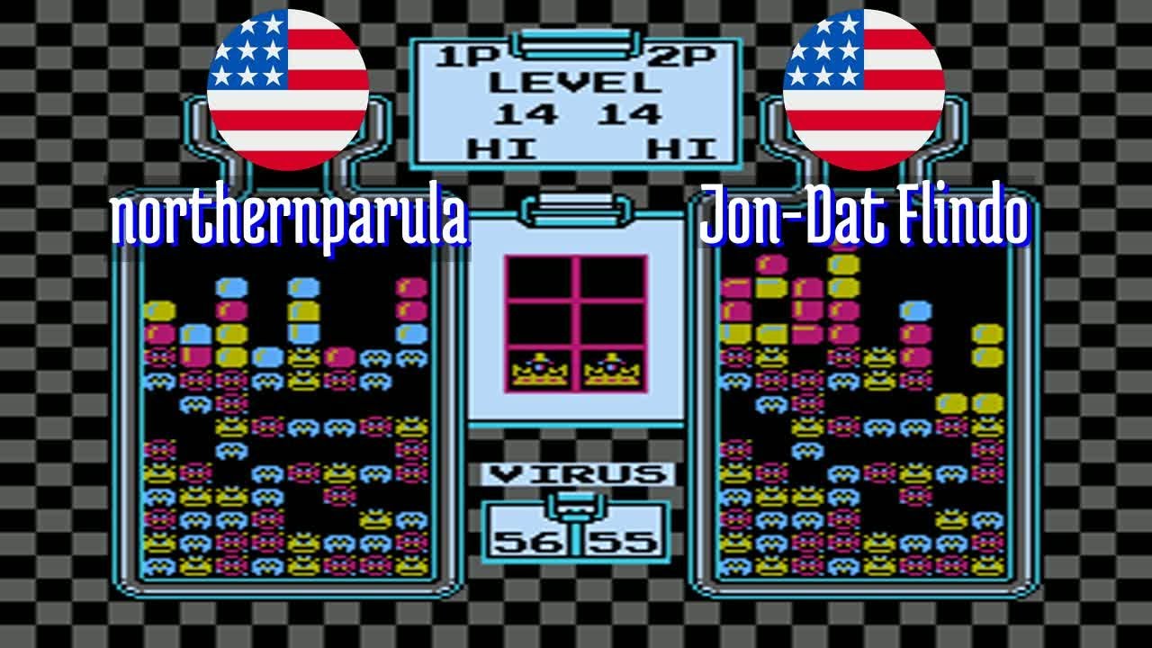 Mario Dat FT2 @nes_drmario: northernparula (US) vs Jon-Dat Flindo (US) [Dr. Mario ...