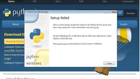 how to solve error setup failed in python installation