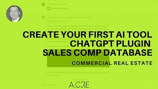 Create Your First AI Tool: Sales Comp Database ChatGPT Plugin