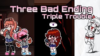 Three Bad Ending | Triple Trouble But The Dokis (Bad Ending Version) And GF Sing It | FNF COVER