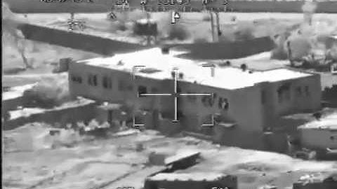 US Apache ( Crazy Horse ) Engaging Iraqi Snipers in Deserted Building