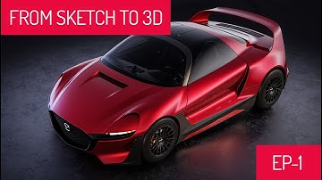 Auto studio | Alias surface | Mazda AZ-2 (designed by Alan Derosier ) modeling from sketch | EP1