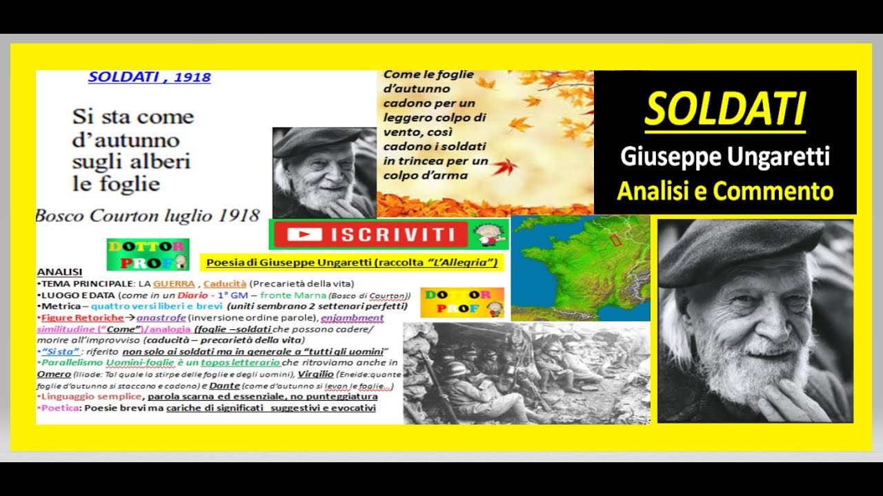 SOLDATI (Giuseppe Ungaretti) spiegazione analisi e commento - YouTube