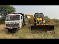 JCB 3dx Backhoe and Tata 2518 Truck Going To Dump Mud in Local Villages