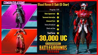 30,000 UC MAX BLOOD RAVEN X-SUIT LUCKY SPIN ( PUBG MOBILE )