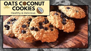 Oats Coconut Cookies Recipe | How to Make Healthy Oats Coconut Cream Biscuits | ओट्स कुकीज़ | Hindi