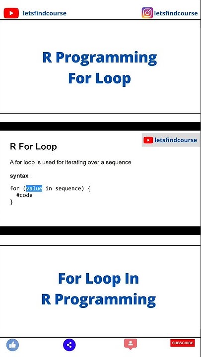 R Programming For Loop | For Loop In R Programming #rprogramming - YouTube
