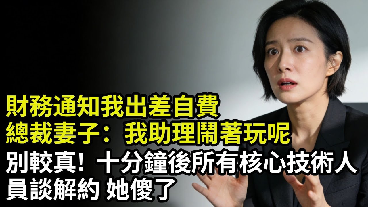 財務通知我出差自費，總裁妻子一臉隨意：「我助理鬧著玩呢，別較真!」十分鐘後所有核心技術人員談解約，她傻了。#奇聞#故事#完結文