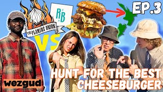 Hunt For The BEST Cheeseburger in AUCKLAND: THE FLAMING ONION VS REAL BURGER - EPISODE 3