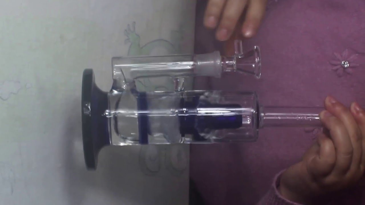 Double Perc Glass Bong with Honeycomb and Wheel Percolator Bongs
