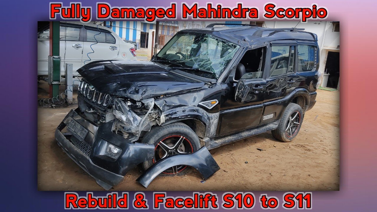 Fully Damaged Mahindra Scorpio Rebuild & Facelift | Mr. Indian Hacker we can build your car too.