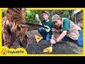 Dinosaur Eggs Challenge! Kids Jurassic World Surprise Toys, Games & Giant Triceratops Escape Plan
