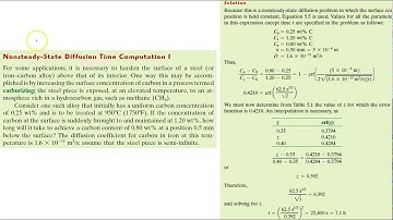 Non-steady state Diffusion - Ficks Second Law (Materials Science Course)