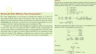 Non-steady state Diffusion - Ficks Second Law (Materials Science Course)