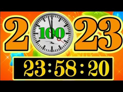 Practice 100 Seconds Countdown From23:58:20 to midnight Happy New Year 2024 Remix BBC News2024 Ver.2