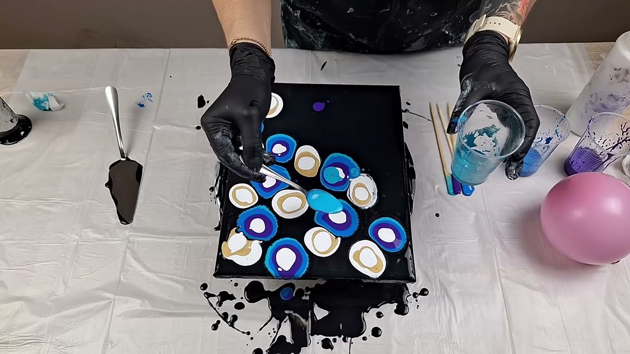 Fluid Art Painting for Beginners - Tutorial Deutsch - Balloon Kiss ...