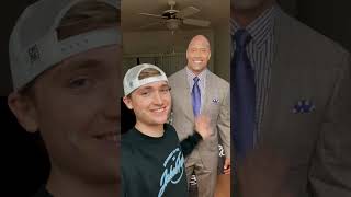 Scaring My Dad With A Cardboard Cutout Of The Rock