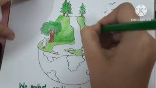 Environment Drawing Easy and Beautiful|Poster of International Day of Action for Rivers  ,