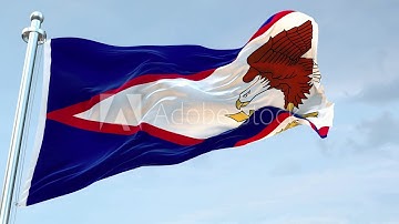 American Samoa Flag Waving loop 4K