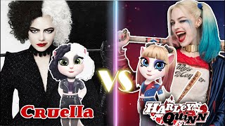 My talking Angela 2 || Cruella vS Harley Quinn💥 || cosplay