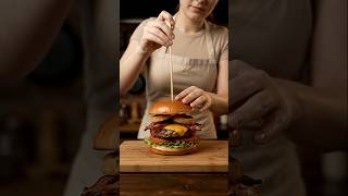 juicy beef burger ?? | easy homemade burger recipe  #food #recipe #beefburger #fastfood