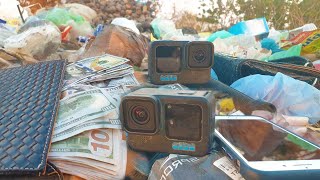 Look for iPhone Gopro hero 10  money $$ || Treasure in trash place.