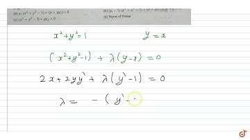 The differential equation of circles passing through the points of intersection of unit circle ...