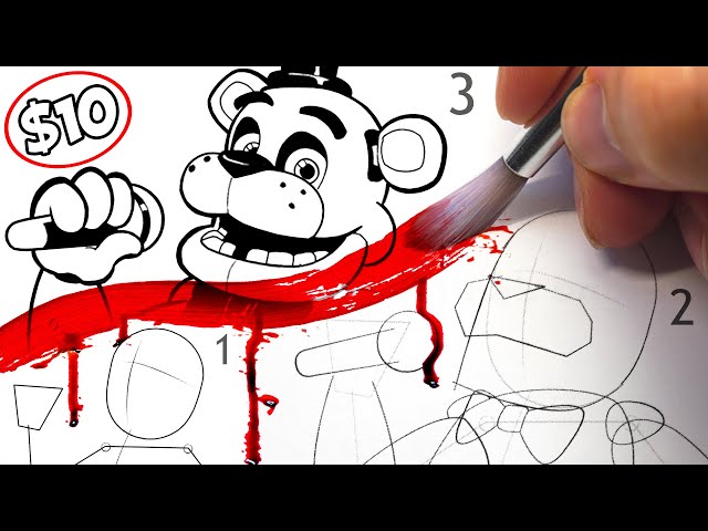 HORROR Artist vs $10 How To Draw FNAF Art Book ✍️ 